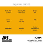 AK Interactive Real Colors - Yellow RAL 1003 17ml. (RC814)