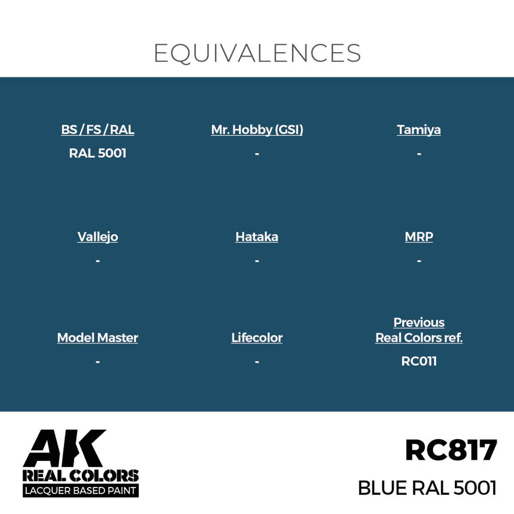 AK Interactive Real Colors - Blue RAL 5001 17ml. (RC817)