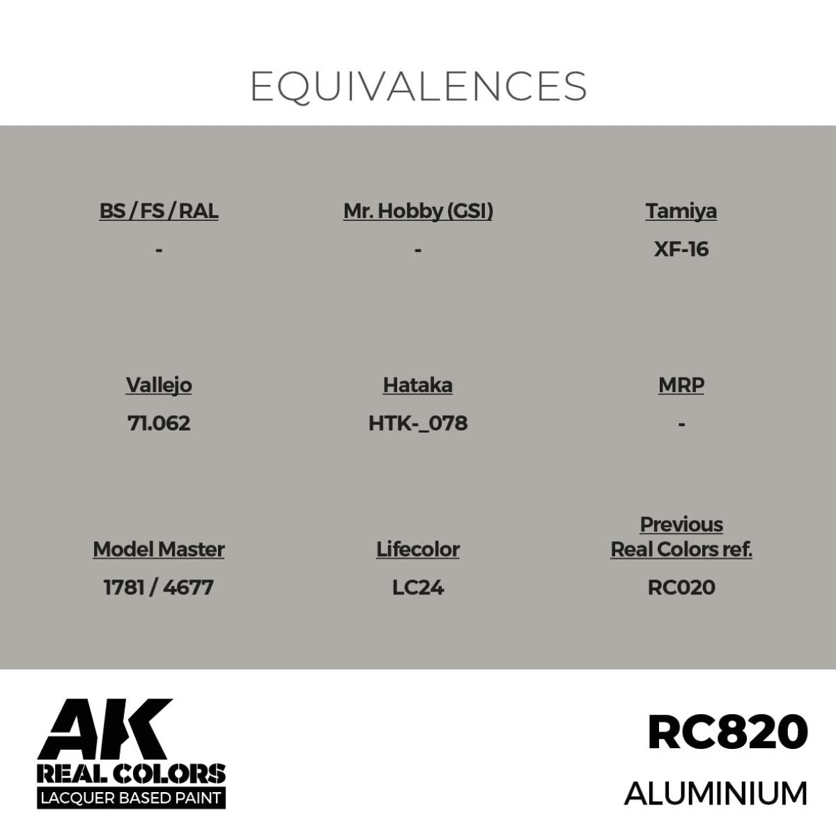 AK Interactive Real Colors - Aluminium 17ml. (RC820)