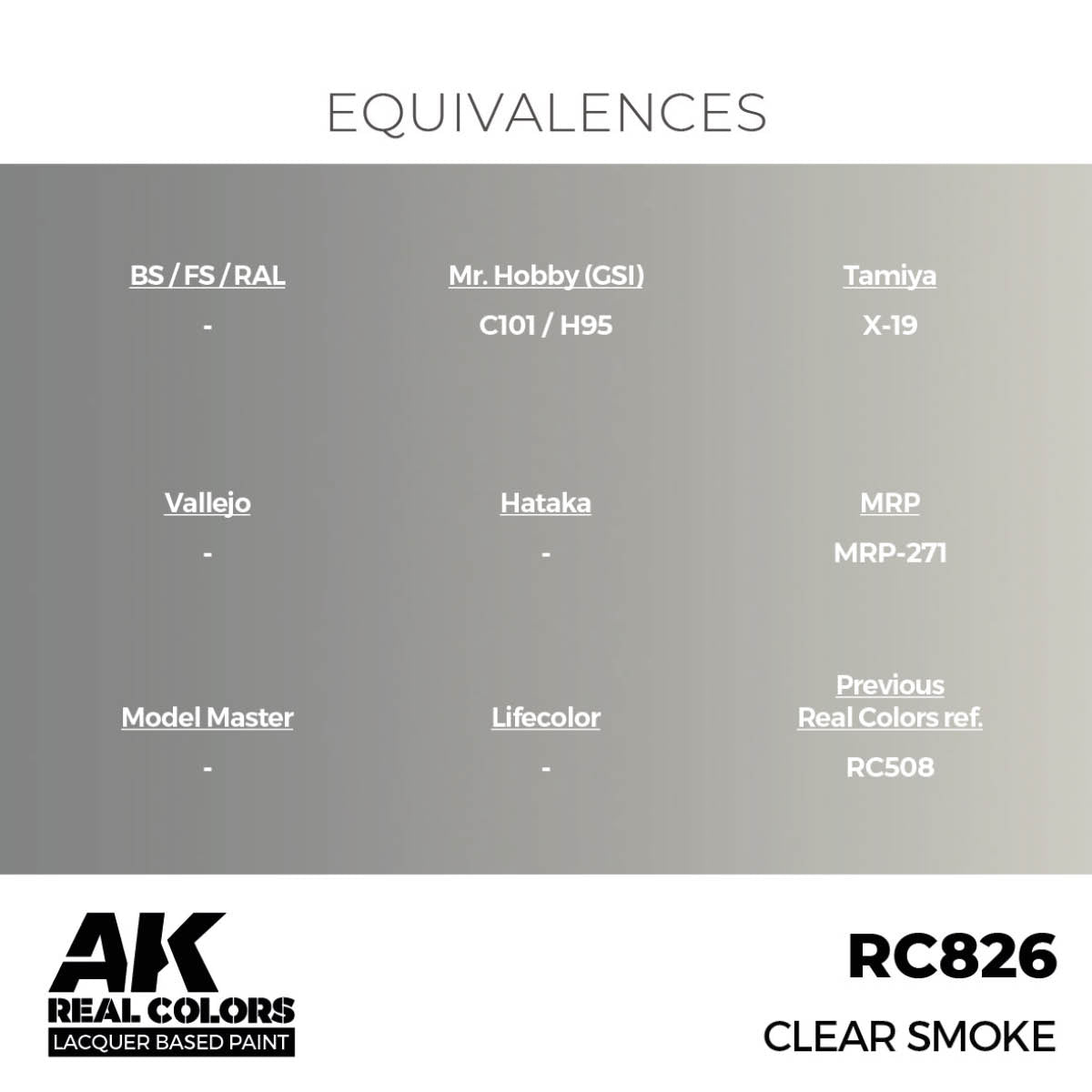 AK Interactive Real Colors - Clear Smoke 17ml. (RC826)