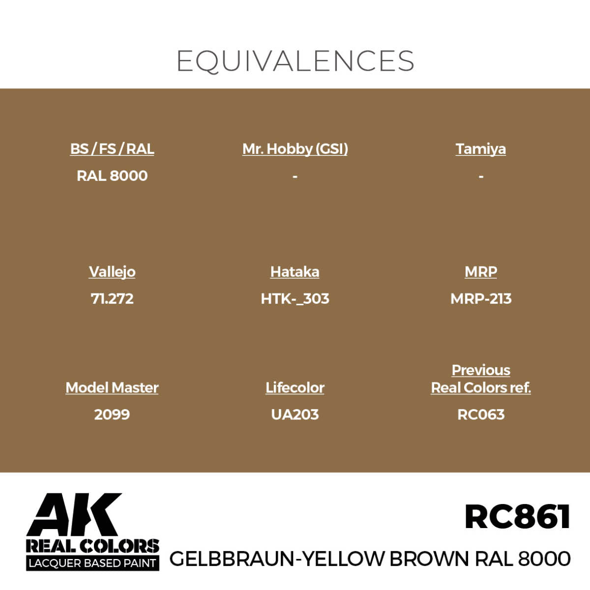 AK Interactive Real Colors - Gelbbraun-Yellow Brown RAL 8000