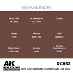 AK Interactive Real Colors - Rot (Rotbraun)-Red (Red Brown) RAL 8012