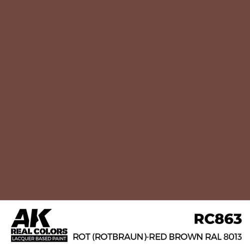 AK Interactive Real Colors - Rot (Rotbraun)-Red (Red Brown) RAL 8013