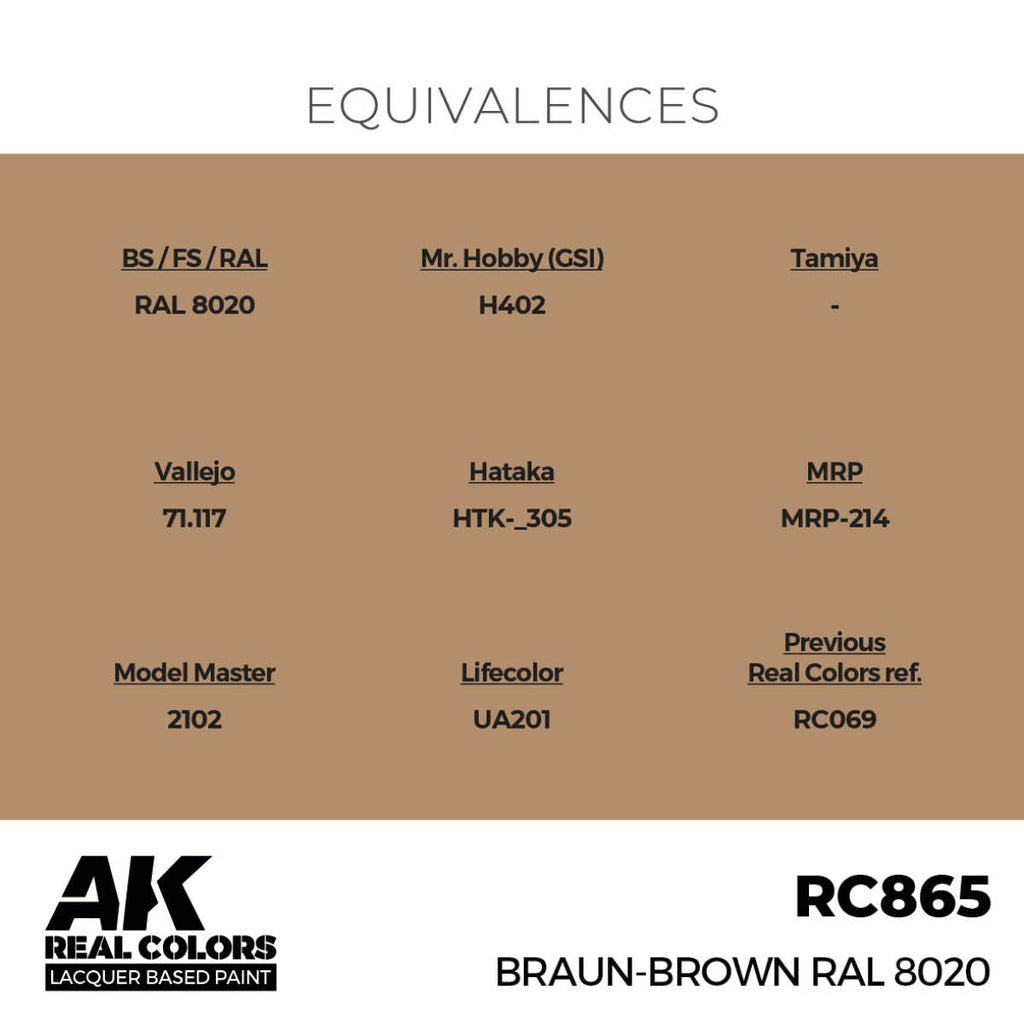 AK Interactive Real Colors - Braun-Brown RAL 8020