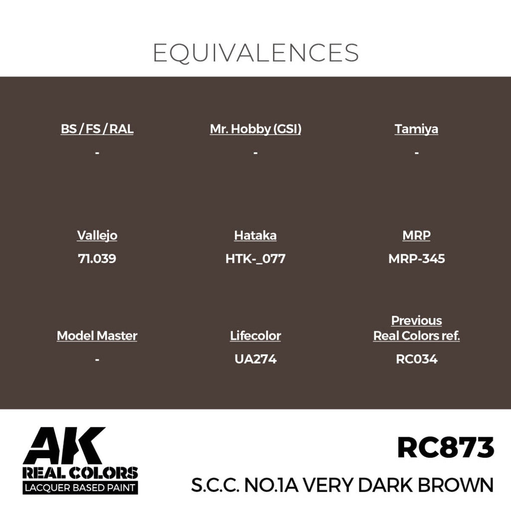 AK Interactive Real Colors - S.C.C. No.1A Very Dark Brown