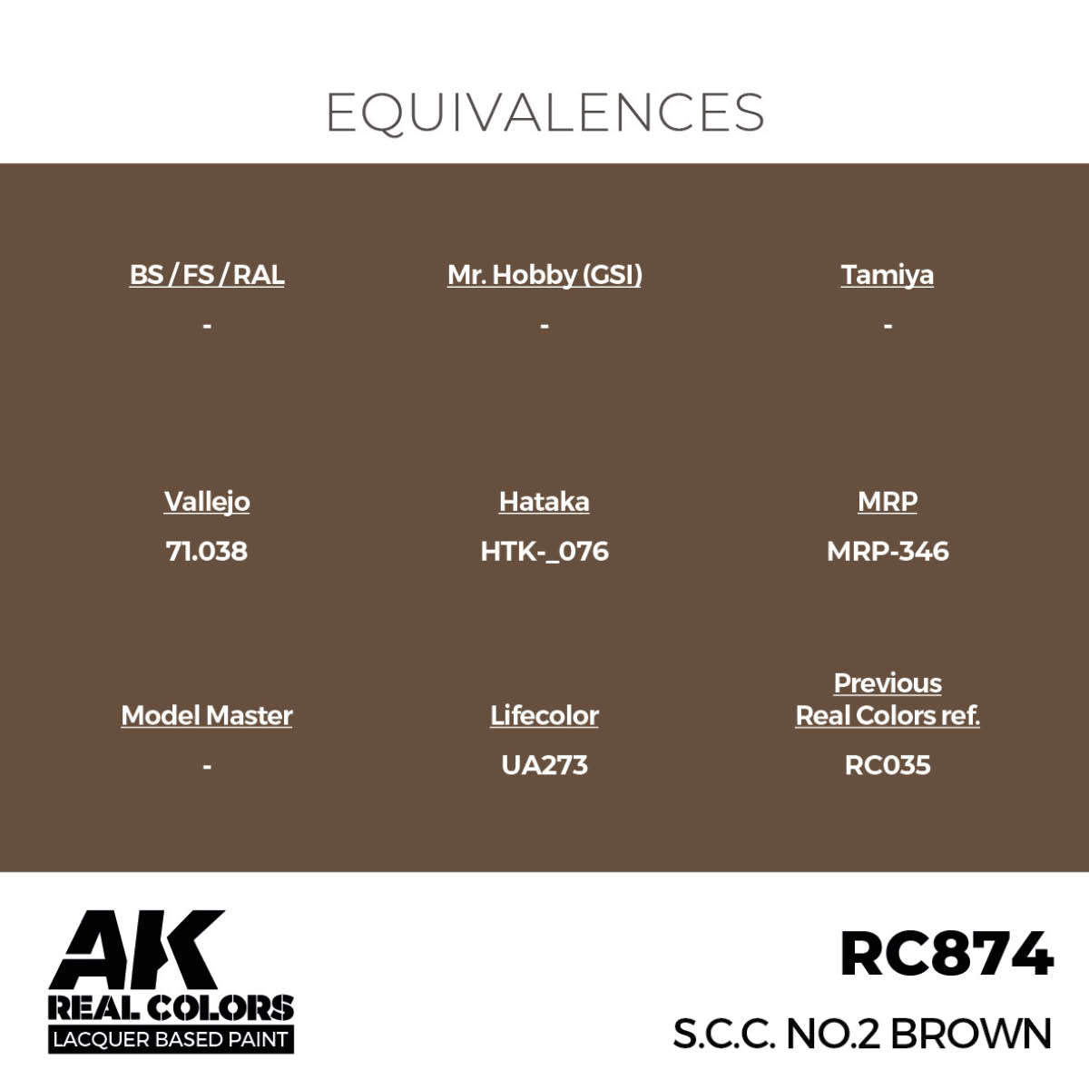 AK Interactive Real Colors - S.C.C. No.2 Brown