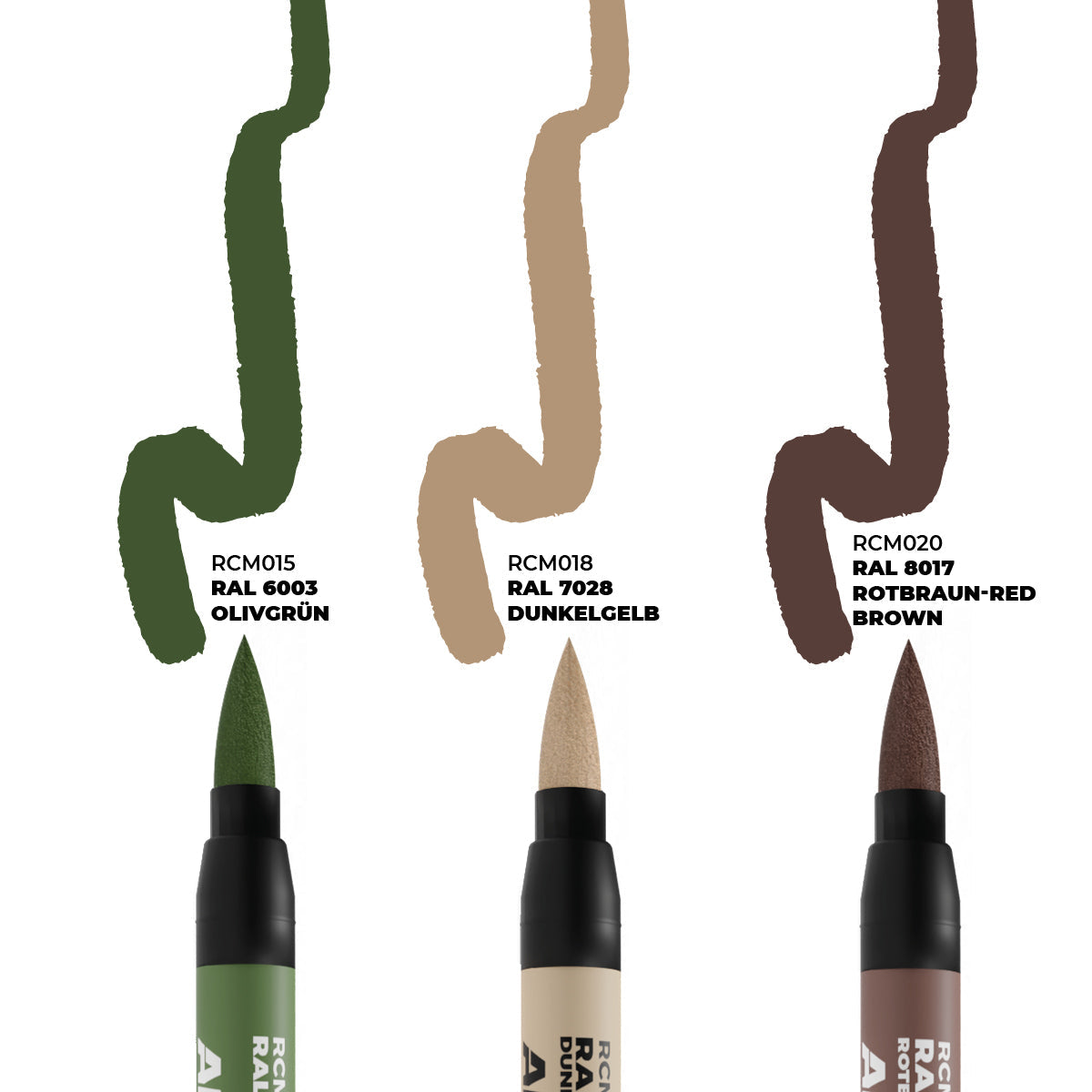 AK Interactive Real Colors Markers - Late German AFV Camo Colours (RCM108)