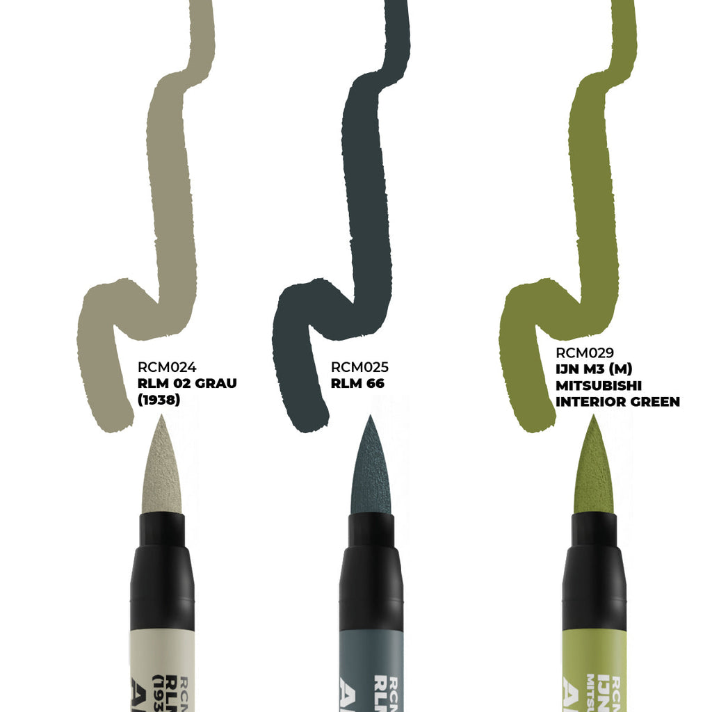 AK Interactive Real Colors Markers - WWII Axis Aircraft Cockpit Colours (RCM110)