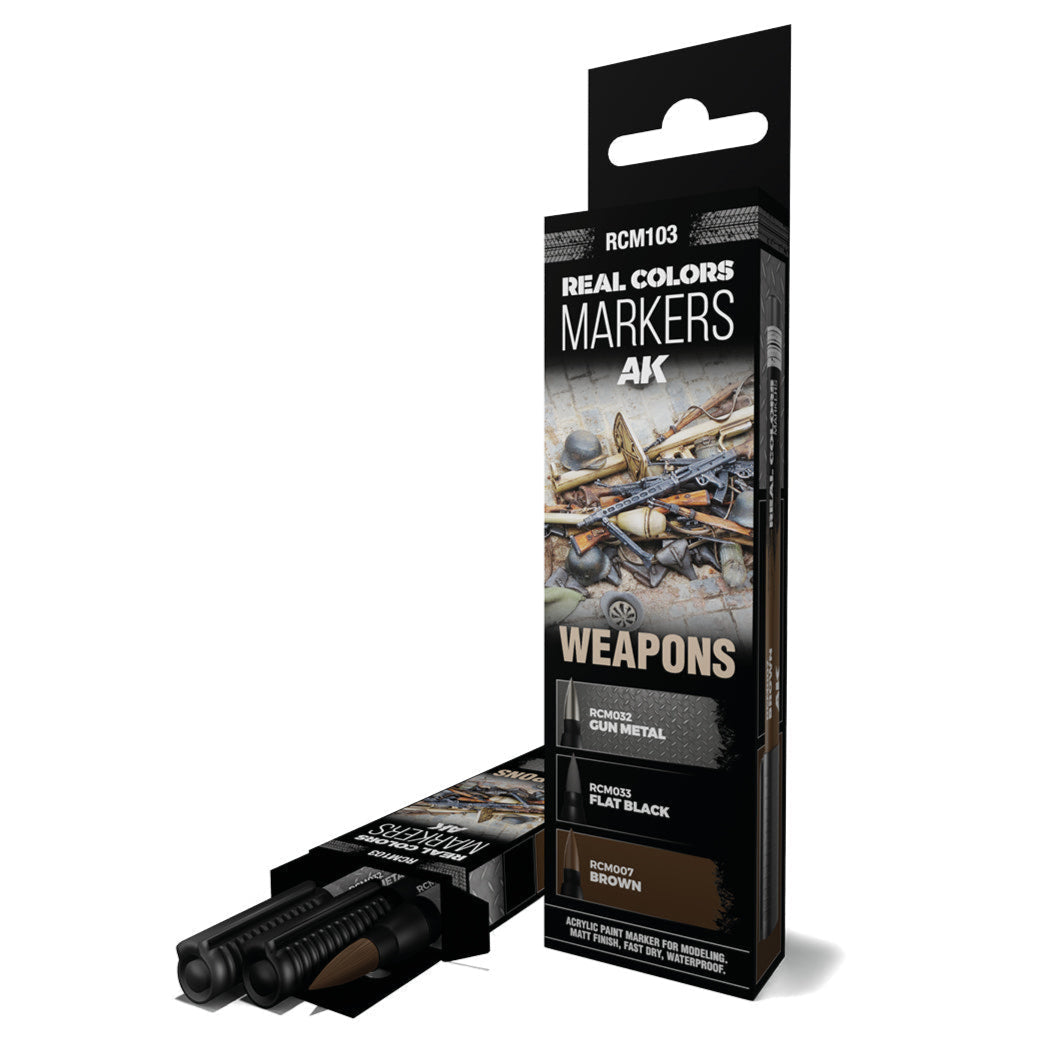 AK Interactive Real Colors Markers - Weapons Set (RCM103)