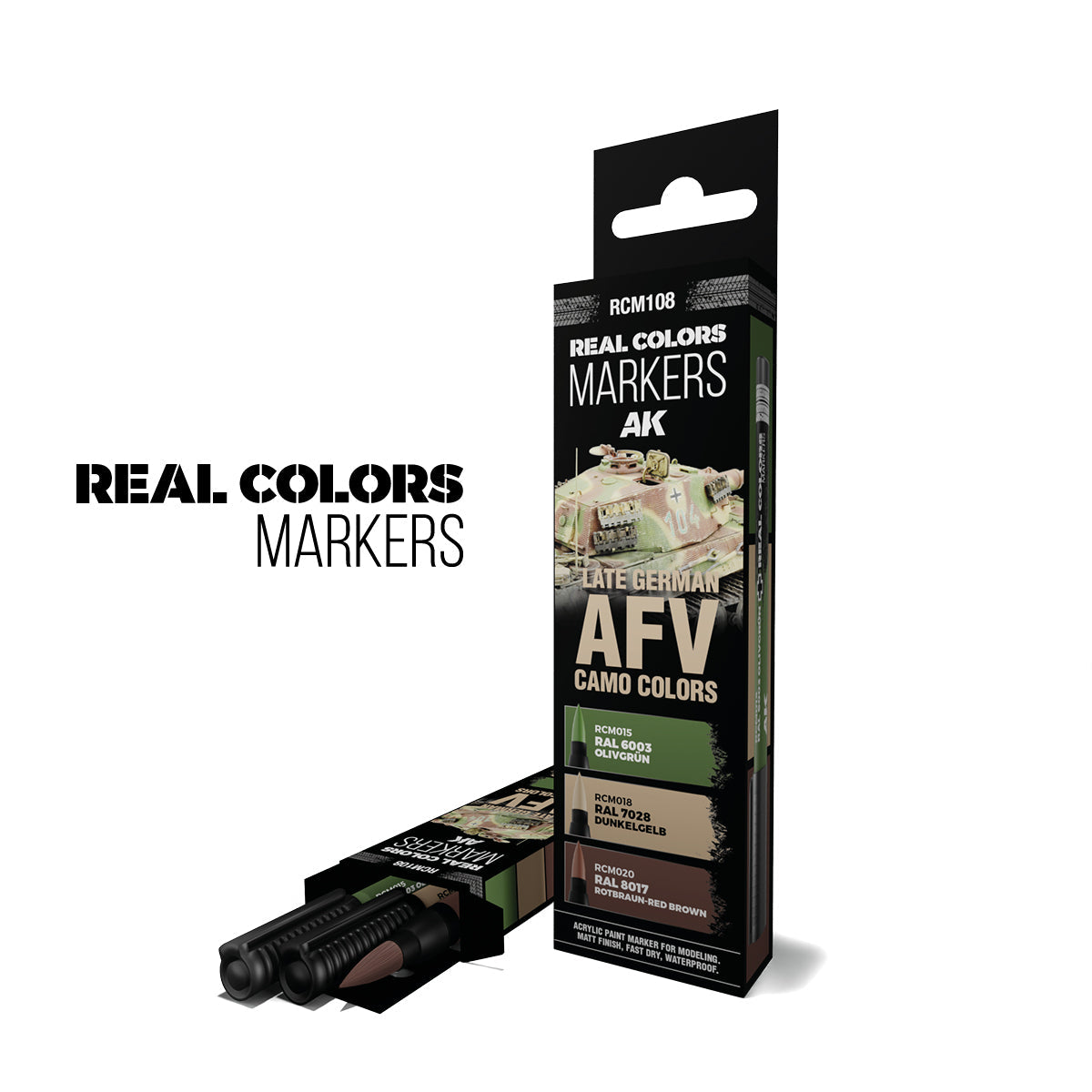 AK Interactive Real Colors Markers - Late German AFV Camo Colours (RCM108)
