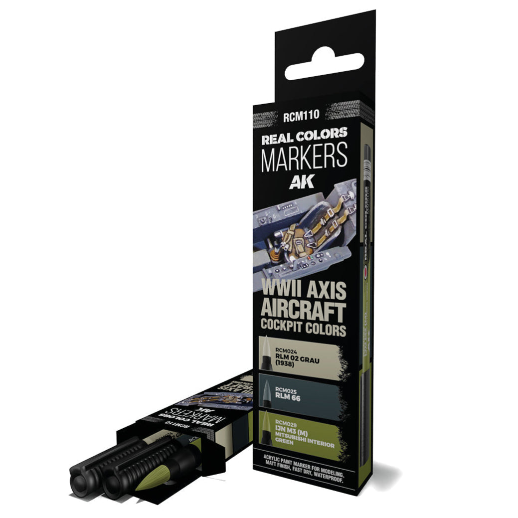 AK Interactive Real Colors Markers - WWII Axis Aircraft Cockpit Colours (RCM110)