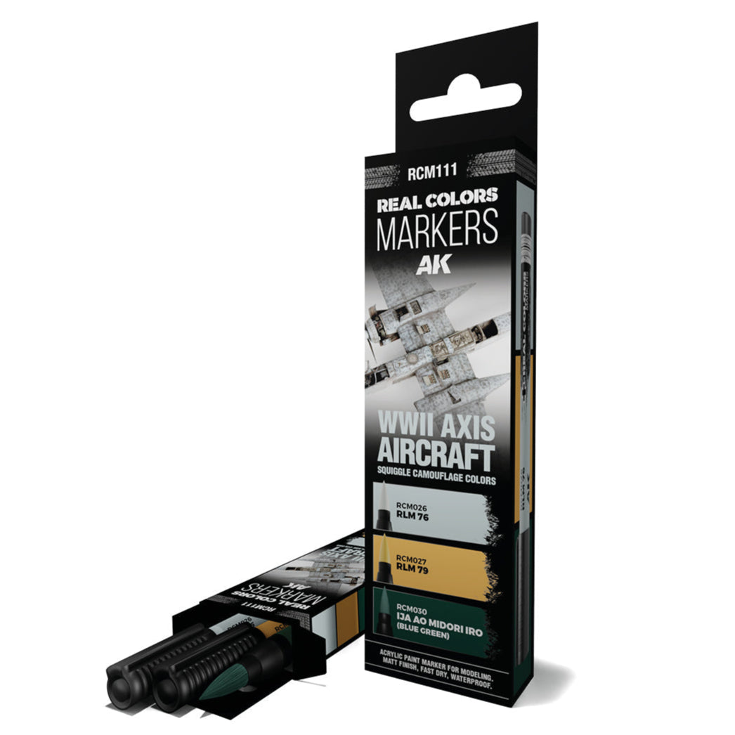 AK Interactive Real Colors Markers - WWII Axis Aircraft Squiggle Camouflage Colours (RCM111)