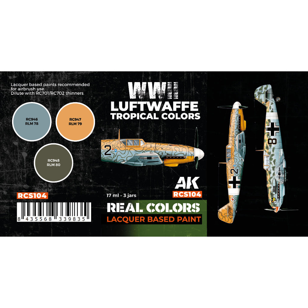AK Interactive Real Colors - WWII Luftwaffe Tropical Set (RCS104)