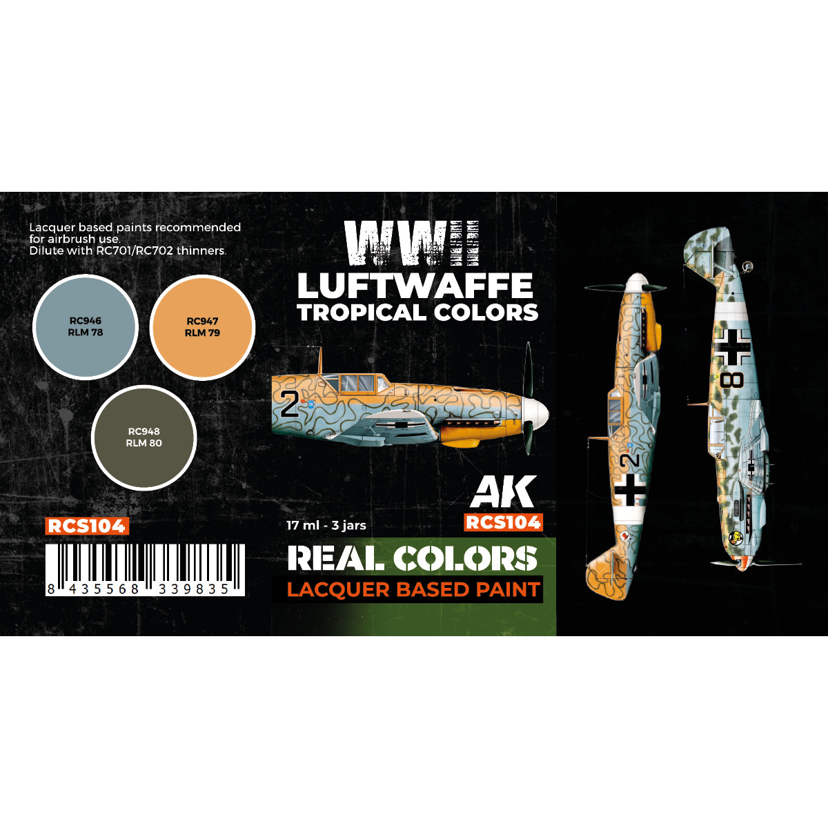 AK Interactive Real Colors - WWII Luftwaffe Tropical Set (RCS104)