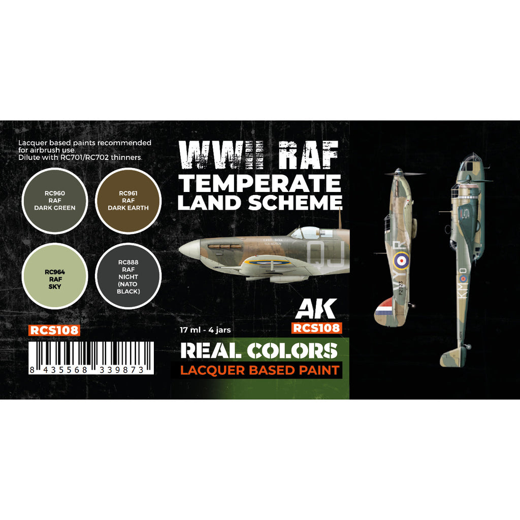 AK Interactive Real Colors - WWII RAF Temperate Land Scheme Set (RCS108)