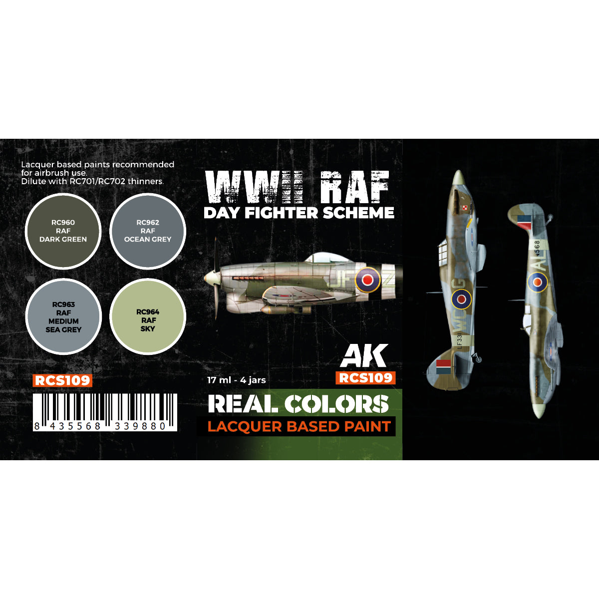 AK Interactive Real Colors - WWII RAF Day Fighter Scheme Set (RCS109)