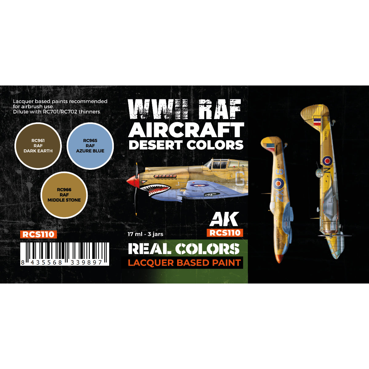 AK Interactive Real Colors - WWII RAF Aircraft Desert Set (RCS110)