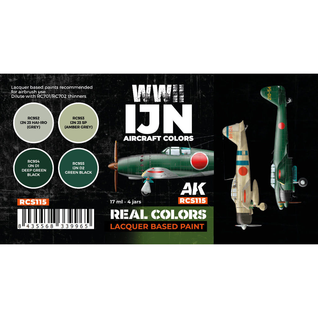 AK Interactive Real Colors - WWII IJN Aircraft Set (RCS115)