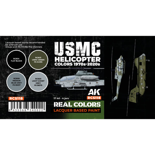 AK Interactive Real Colors - USMC Helicopter 1970s-2020s Set (RCS118)