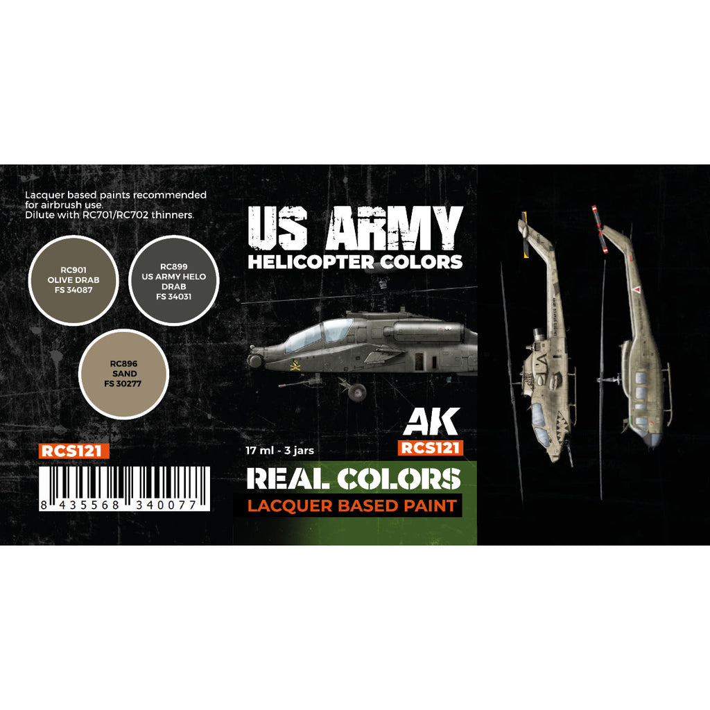 AK Interactive Real Colors - US Army Helicopter Set (RCS121)