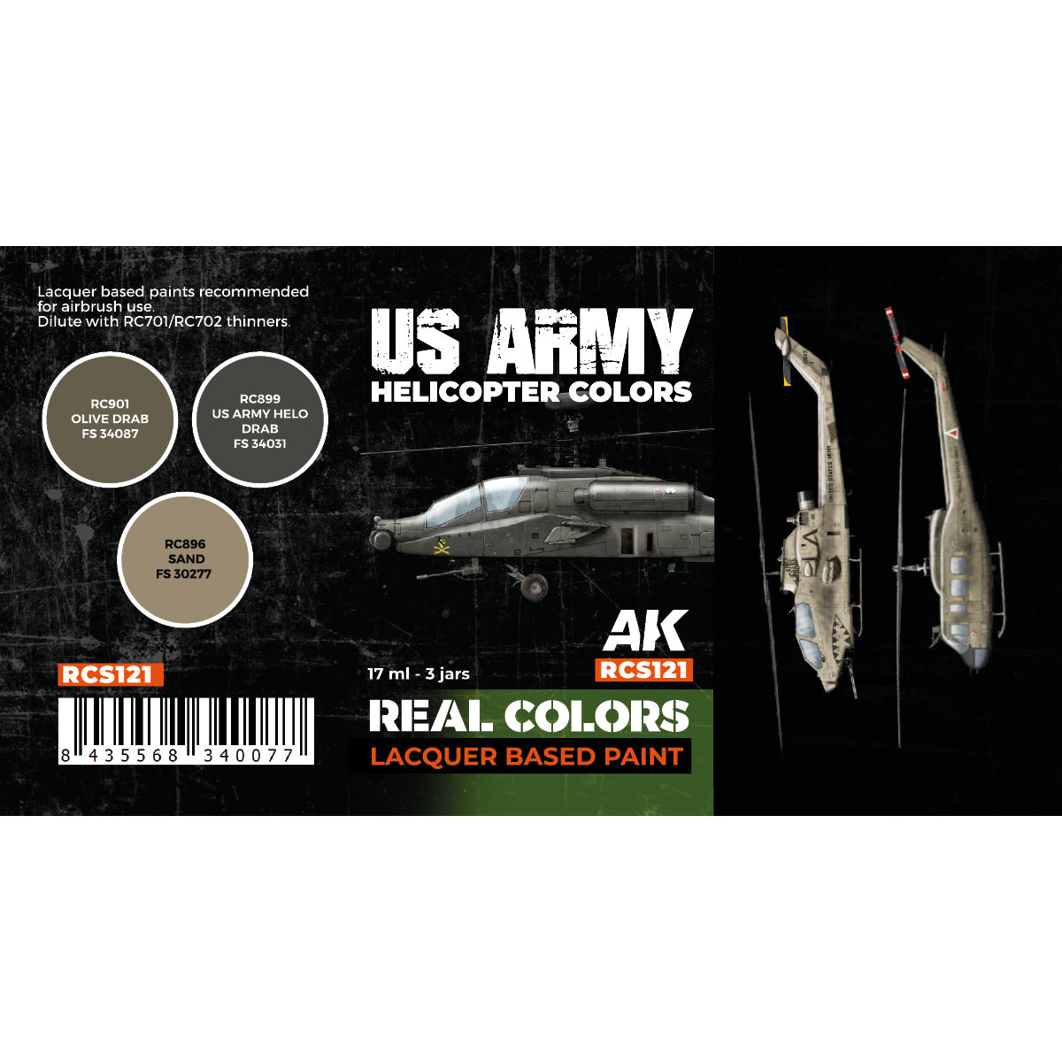 AK Interactive Real Colors - US Army Helicopter Set (RCS121)