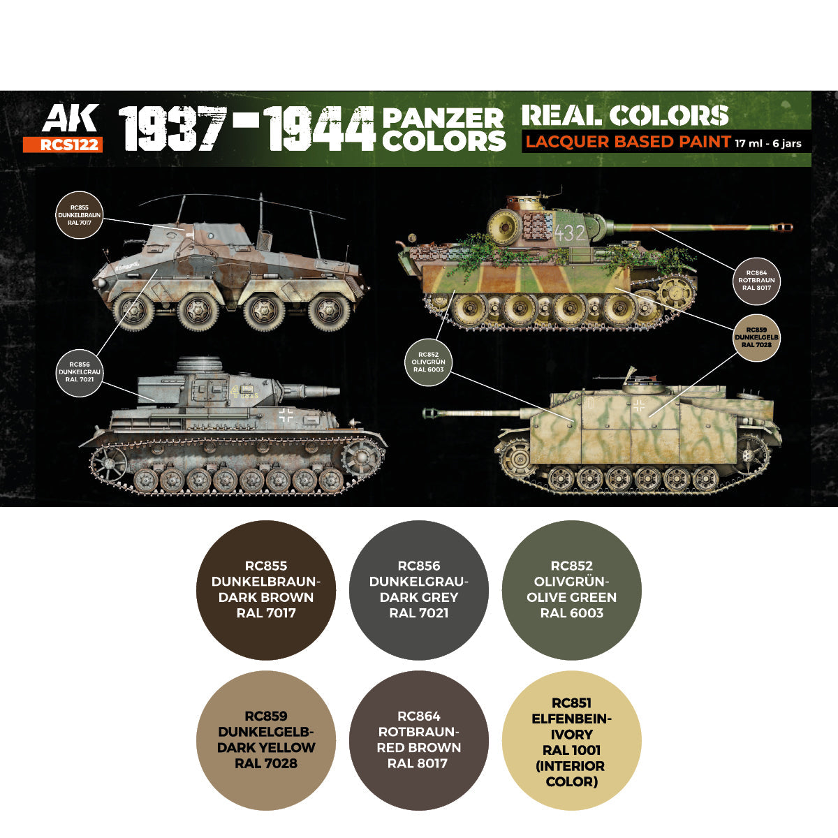 AK Interactive Real Colors - 1937-1944 Panzer Set (RCS122)