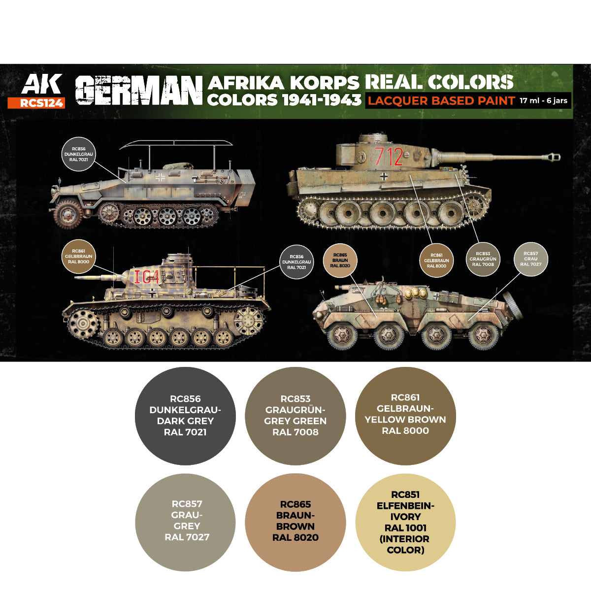 AK Interactive Real Colors - German Afrika Korps 1941-1943 Set (RCS124)