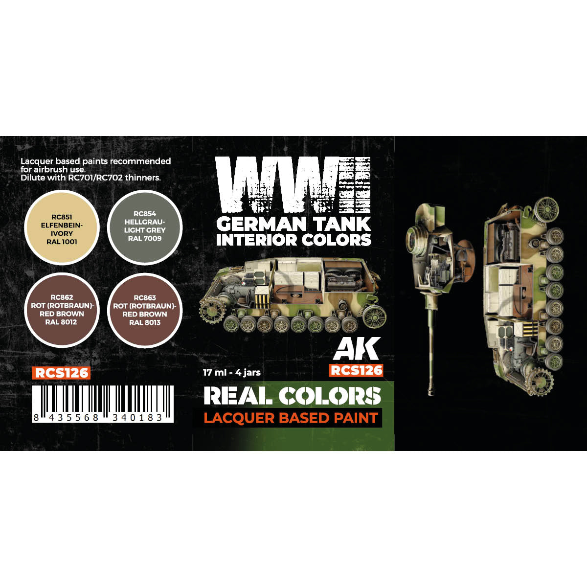 AK Interactive Real Colors - WWII German Tank Interior Set (RCS126)