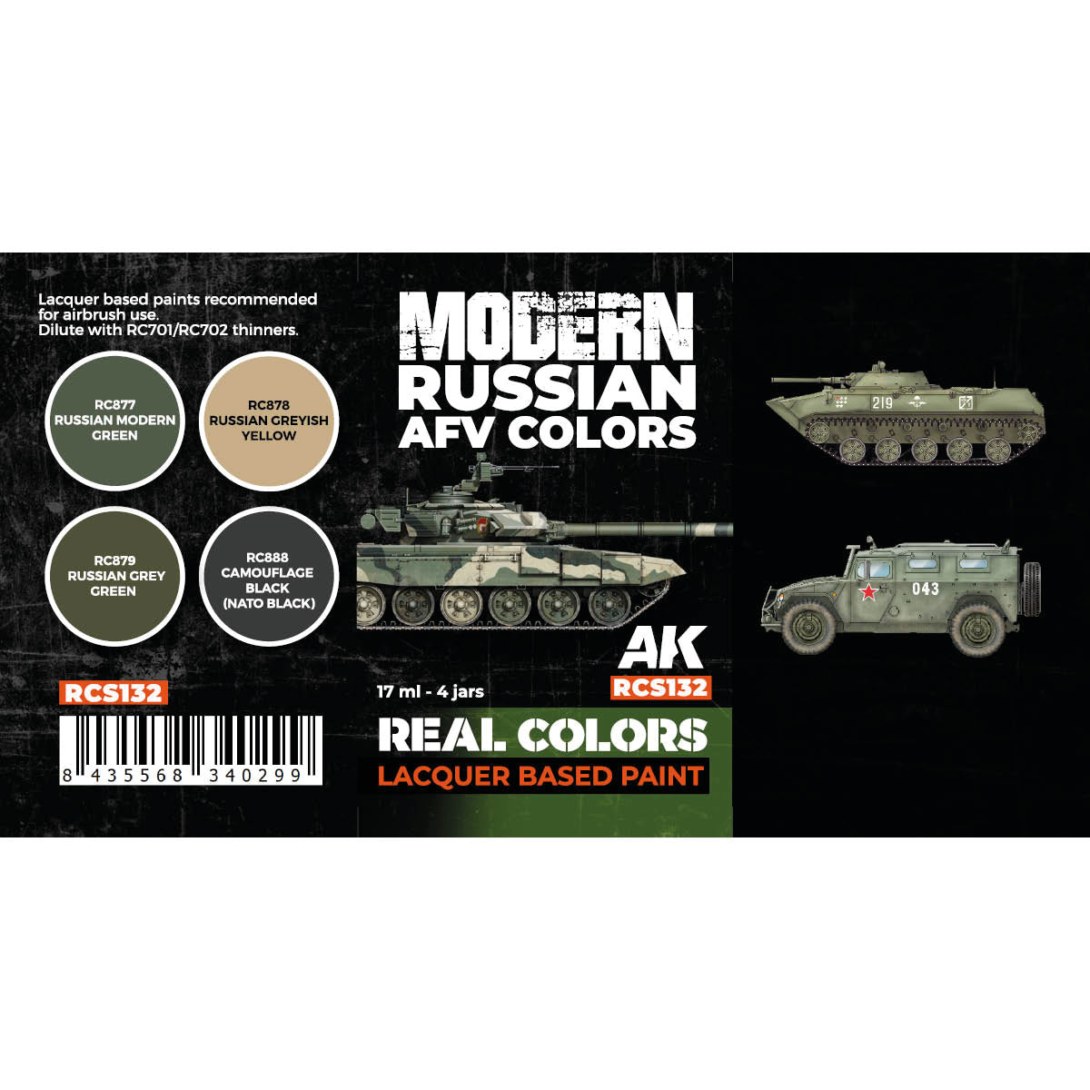 AK Interactive Real Colors - Modern Russian AFV Colors Set (RCS132)
