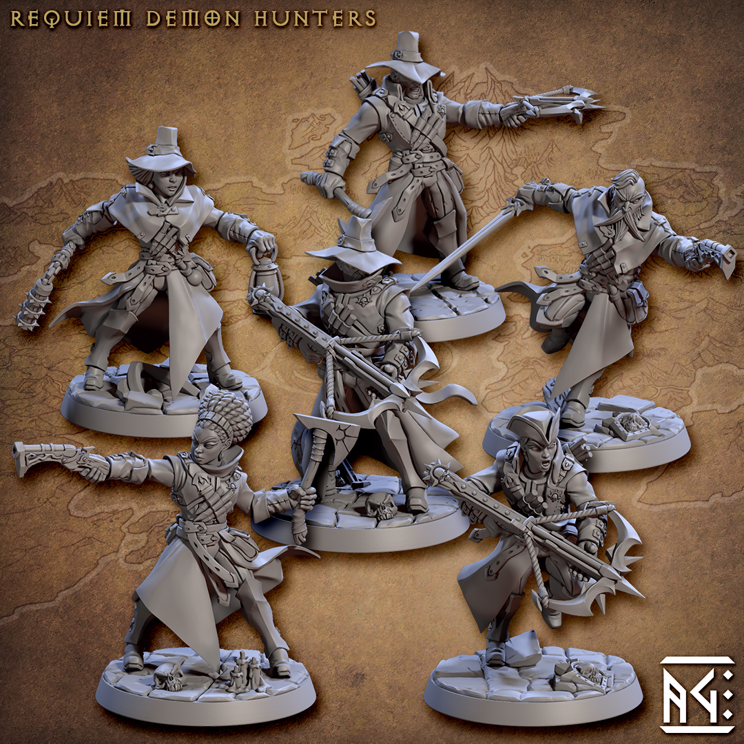 Requiem Demon Hunters Miniatures (Full Set) | Fantasy D&D Miniature | Artisan Guild