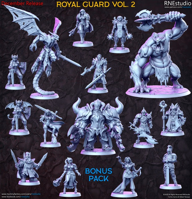 Royal Guard Vol 2 Miniatures (Full Set) | Fantasy Miniature | RN Estudio