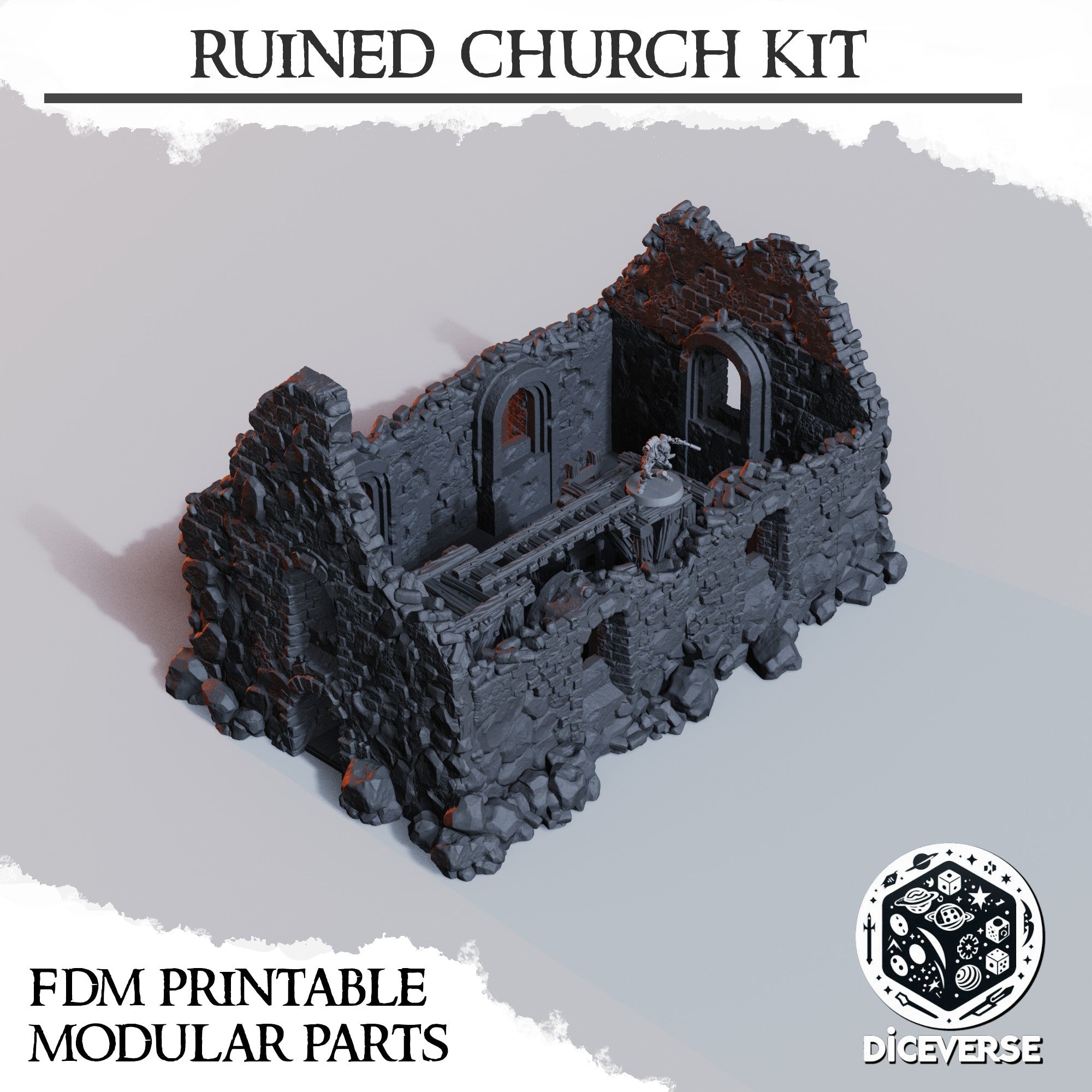 Ruined Church Scenery | Trench Grimdark | Diceverse