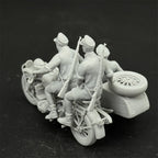 1/35 Scale WWII German Army Motorcycle Sidecar Crew
