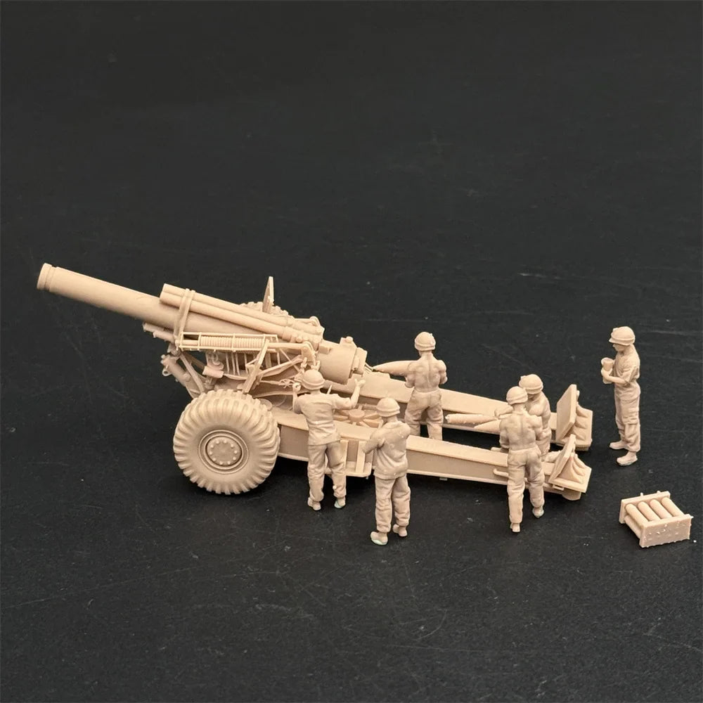 1/72 Scale US M114 Howitzer Artillery Piece & Crew Resin Model Kit (6 Figures) - Vietnam War Diorama