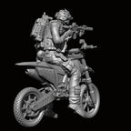 1/24 Scale (75mm) Tactical Motorcycle Rider Resin Figure Model Kit - Modern Operator on Dirt Bike
