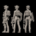 1/24 Scale (75mm) Modern Female Operator Resin Figure Kit - Tactical Specialist Miniature