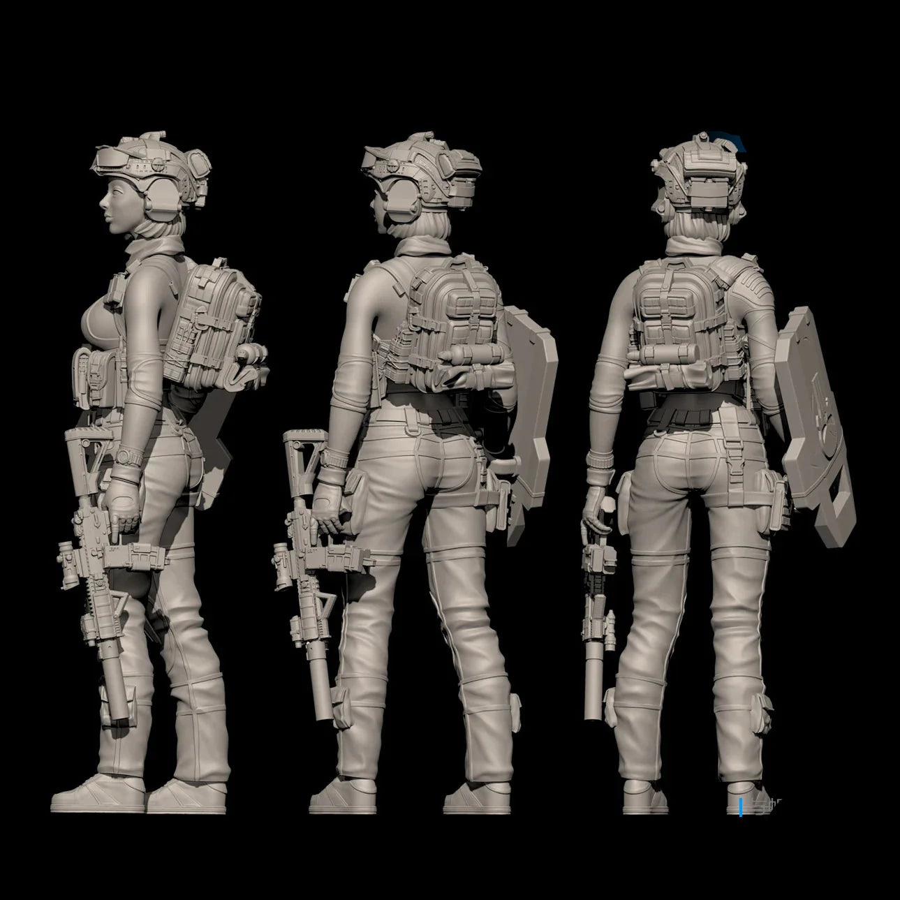 1/24 Scale (75mm) Modern Female Operator Resin Figure Kit - Tactical Specialist Miniature