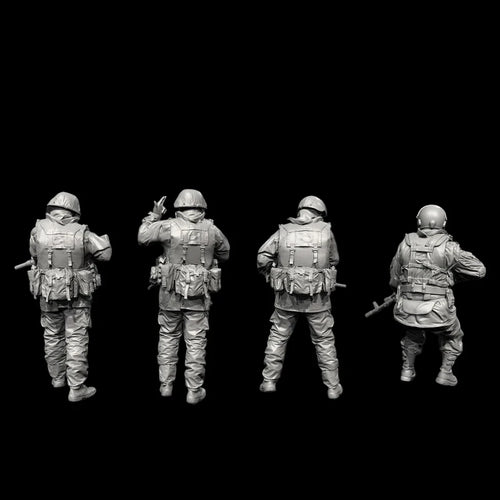 1/72 Resin model kit for winter gas station (4 soldiers) colorless self-assembly