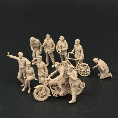 1/48 & 1/72 Scale WWII British Pilots & Ground Crew Resin Figure Set (10 Figures) - Airfield Accessories Military War