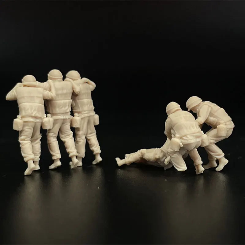 1/72 Scale US Marines / Infantry Rescue the Wounded Resin Figure Set (6 Figures) - Combat Medic Diorama