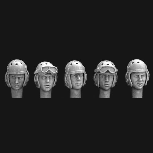 1/35 5 heads in WW2 US tanker helmet, Resin Model figure soldier, Military themes, Unassembled and unpainted kit