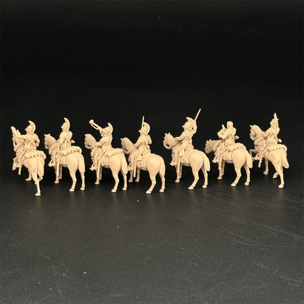 1/72 Scale Russian Imperial Cavalry / Cuirassier Resin Figure Set (7 Mounted Figures) - Napoleonic War Gaming
