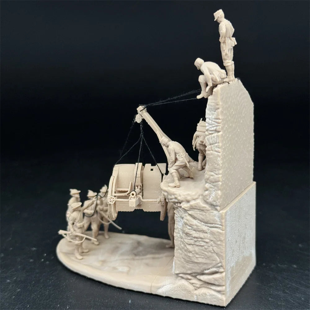 1/72 Scale WWI Italian Alpine Soldiers & Artillery Haul Diorama Resin Kit (11 Figures) - White War Miniatures