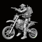 1/24 Scale (75mm) Tactical Motorcycle Rider Resin Figure Model Kit - Modern Operator on Dirt Bike