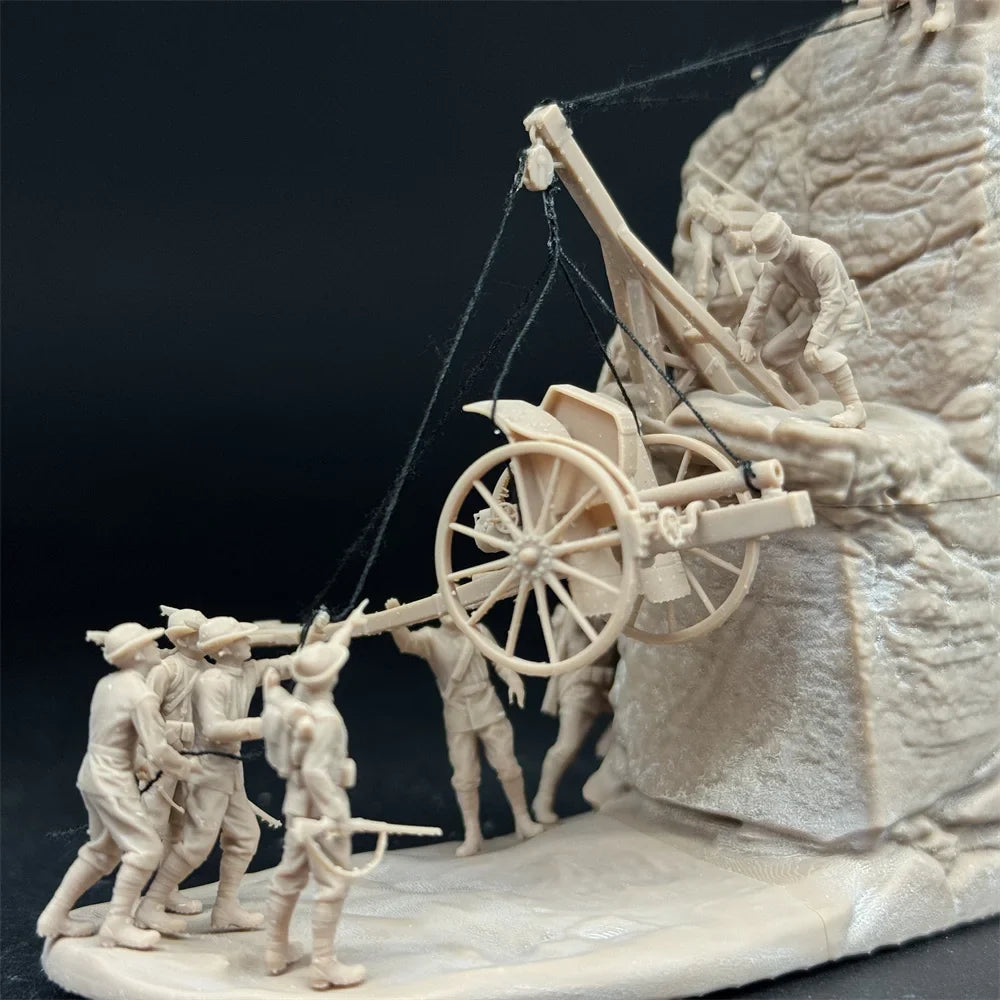 1/72 Scale WWI Italian Alpine Soldiers & Artillery Haul Diorama Resin Kit (11 Figures) - White War Miniatures