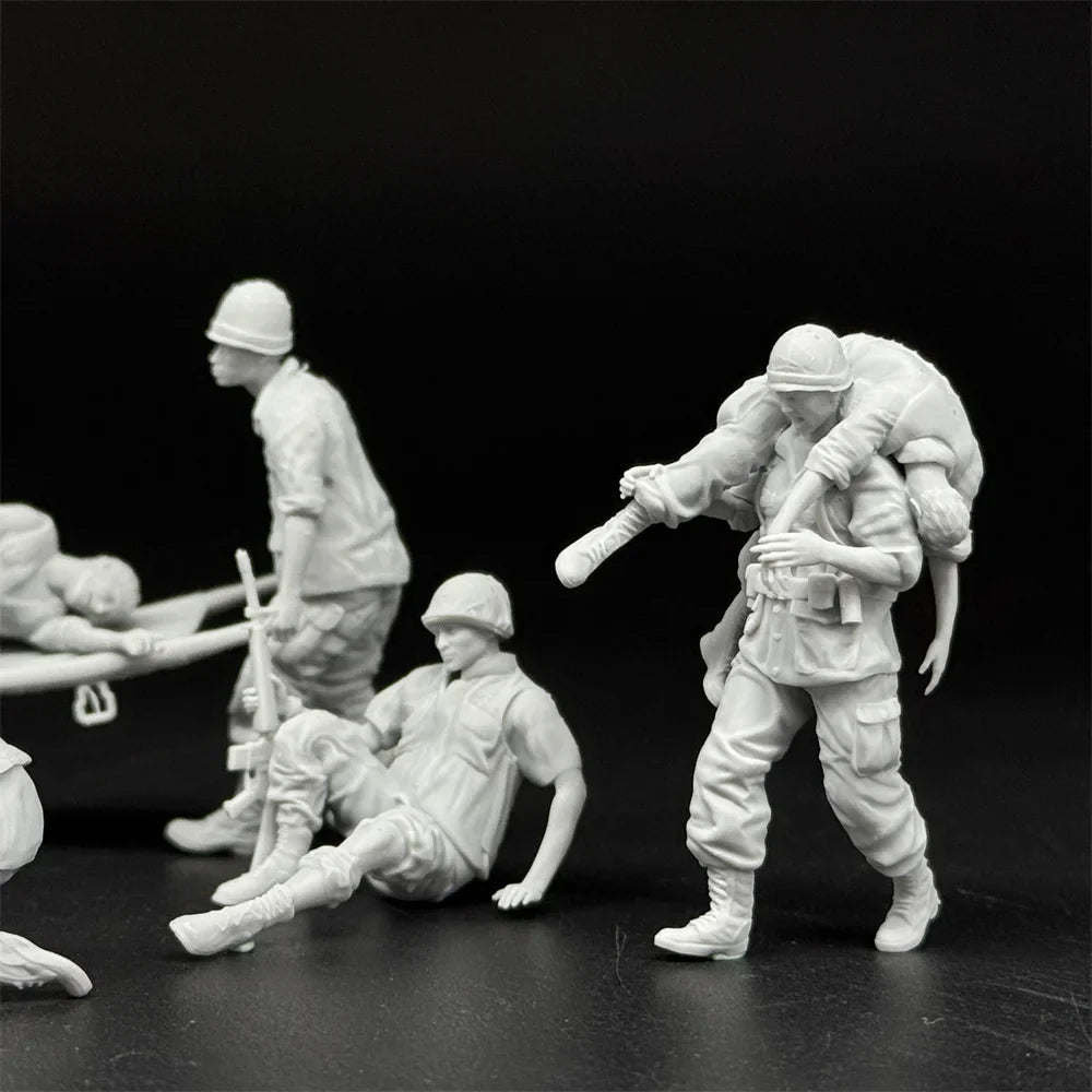 1/35 US Military Vietnam Rescue Figure Set | Stretcher & Medics Kit