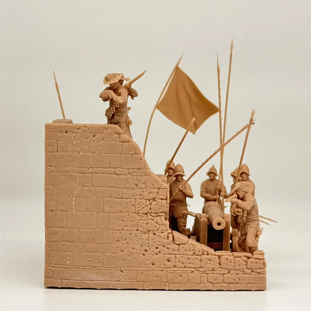 1/72 Scale Spanish Tercios / Phalanx Infantry Battle Scene Resin Diorama Kit (9+ Figures) - Siege Warfare Miniature