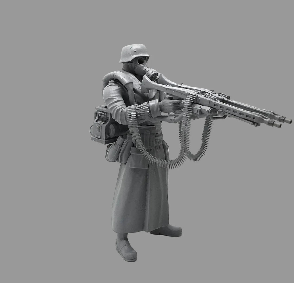1/35 Scale "Prussian God of War" Heavy Machine Gunner Resin Figure - Historical-Fantasy Kit