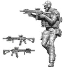 1/24 Scale US Navy SEAL Assaulter Resin Figure Kit - Bearded Operator Rifleman Miniature