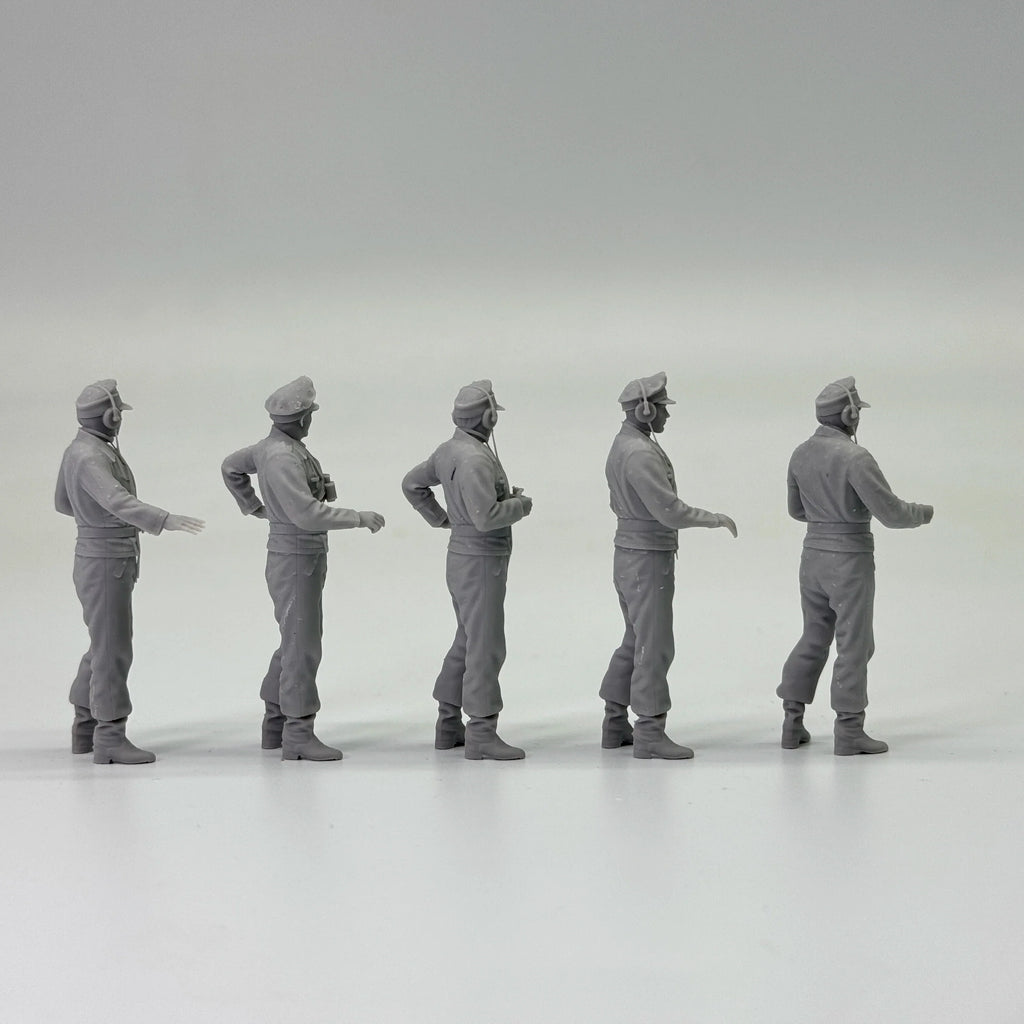 1/35 German Tank Commander Set (5 Fig) Resin Kit | Full/Half Body Vers.